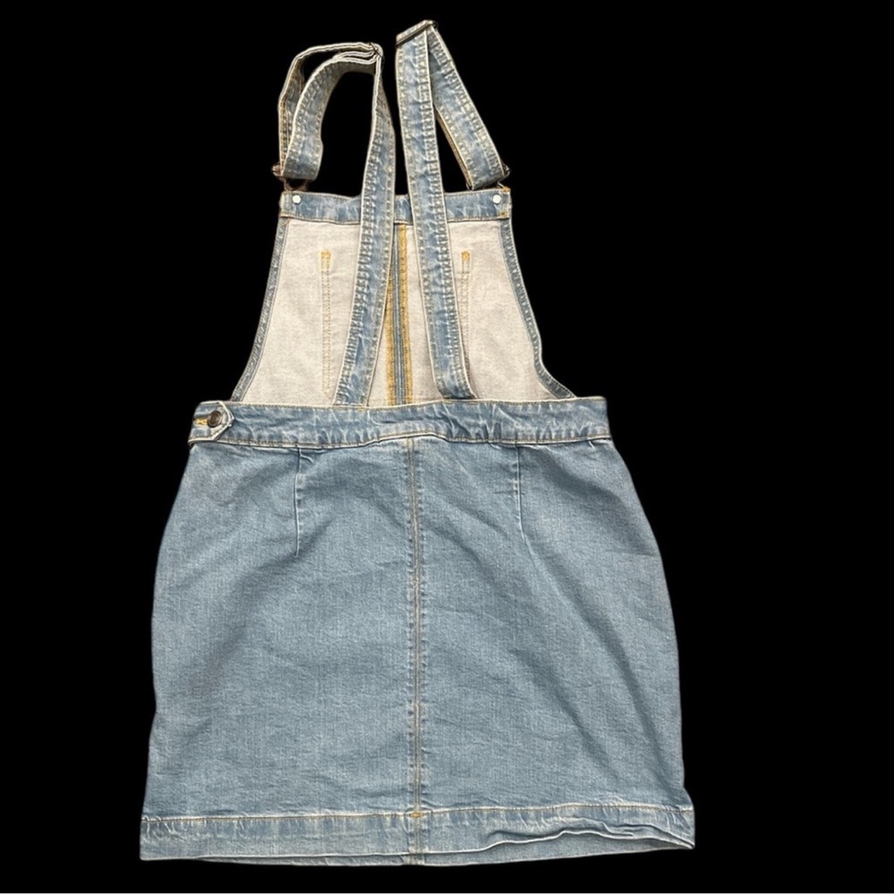 Vintage Ripzone Light Wash Denim Overall Dress Pinafore Mini Size - Picture 3 of 5